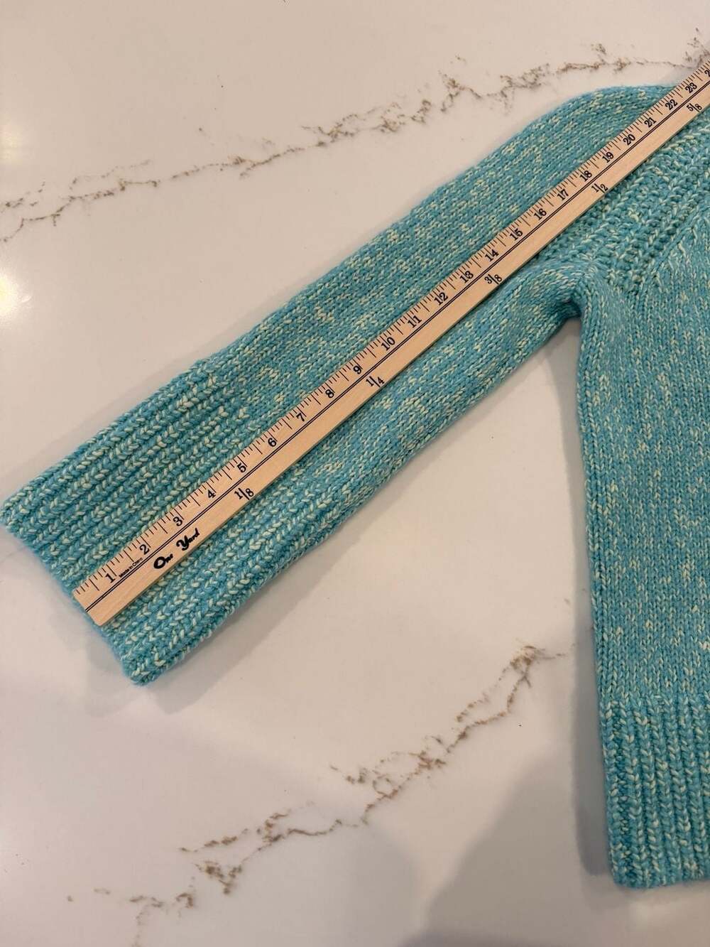 Talbots Blue Marled Knit Raglan Sleeve Sweater Size S - Picture 5 of 5